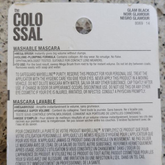 2 Maybelline The COLOSSAL Washable Mascara #230 GLAM BLACK Collagen Infused✨️NEW - Picture 6 of 8